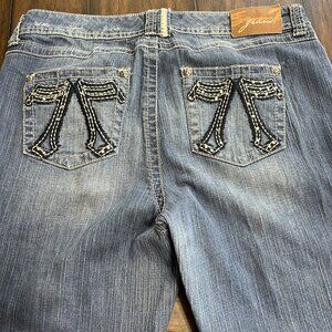 SEVEN7 Embellished Side Ankle Zip Jeans